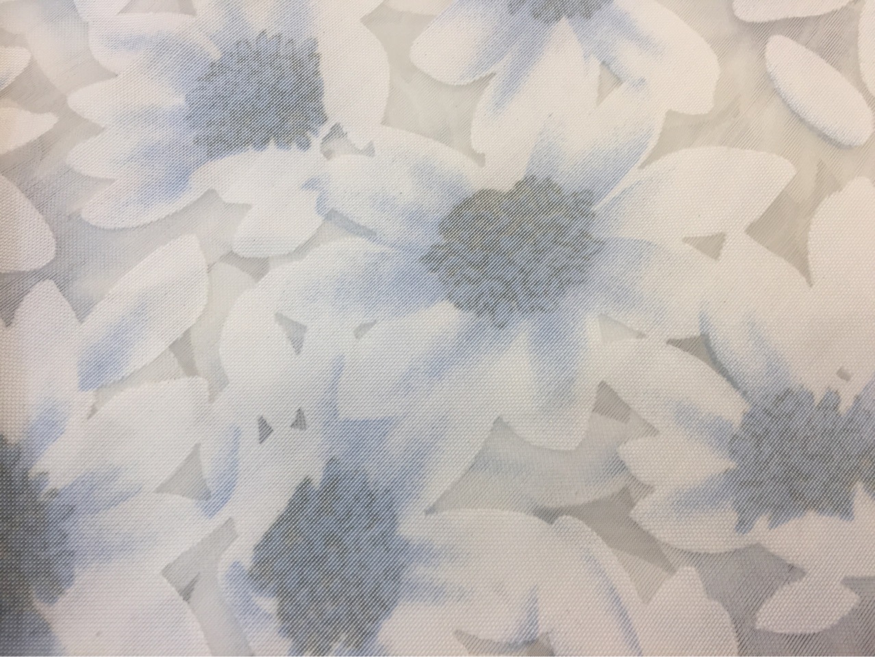 立体抽象向日葵 印花烧花  深蓝 太阳花  民族风女装汉服面料