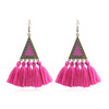 Fashionable long ethnic earrings, pendant with tassels, accessory, ethnic style, wholesale