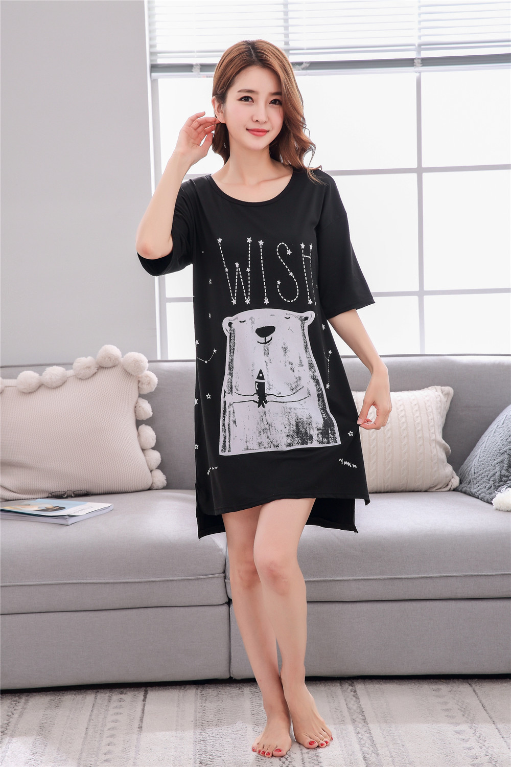 Cute Casual Style Short Sleeves Round Collar Polyester Lover’s Clothes Pajamas display picture 91