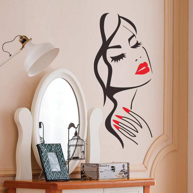 Beauty Head Carved Living Room Background Wall Sticker Painting display picture 16