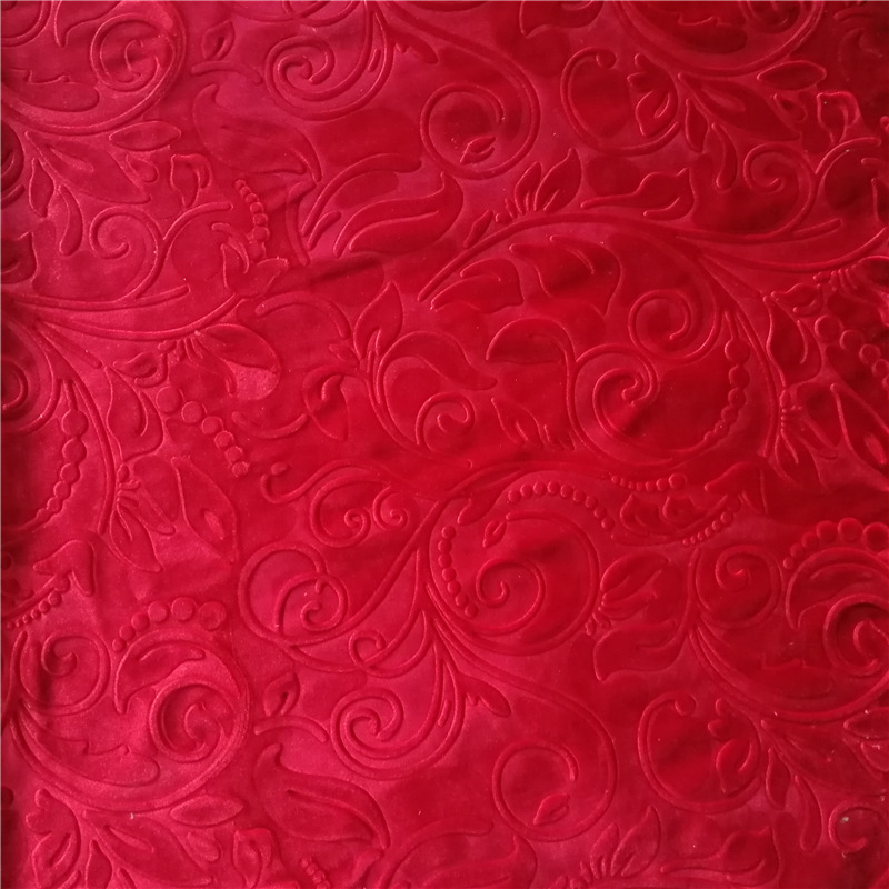 经编意大利绒3D压花染色沙发窗帘面料服装面料