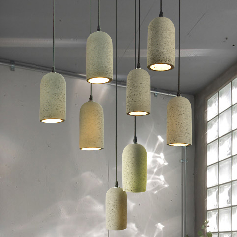 Retro Style Fair-faced Concrete Cement Chandelier Nordic Restaurant Bar Counter Cafe Living Room Creative Home Chandelier