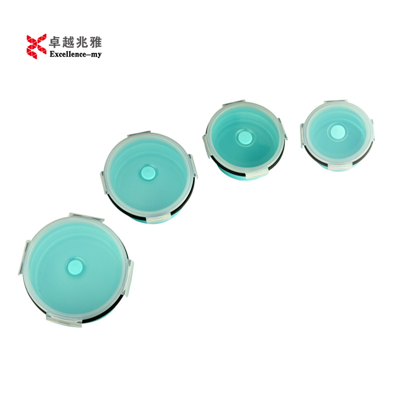 Cajas plegables silicona multi-tamaño, almacenamiento alimentos, conservación fresca, portátil