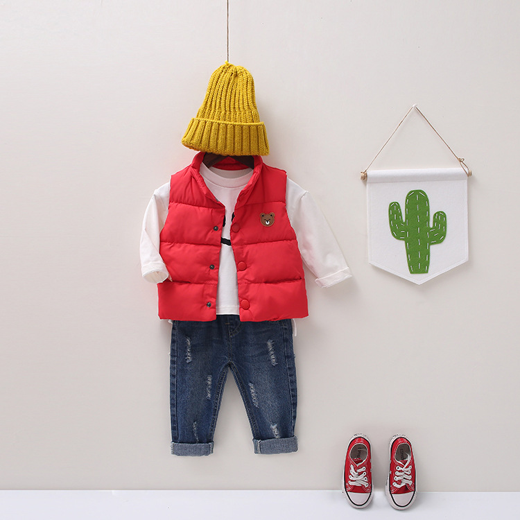 童装春秋冬季儿童羽绒棉马甲男童女童立领坎肩宝宝背心婴幼儿马夹