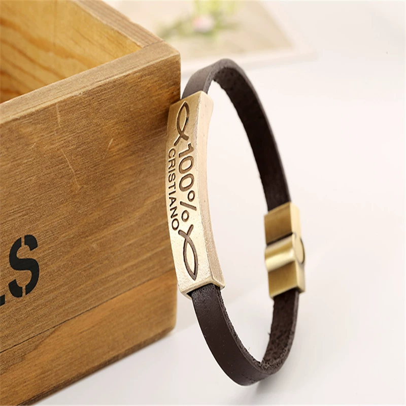 Античная бронзовая металлическая кожаная ретро bracelet, натуральная кожа