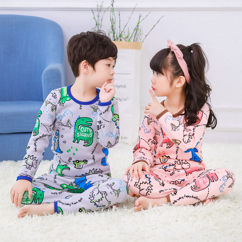 2018新款加绒加厚儿童保暖内衣套装秋冬中大童宝宝加绒保暖家居服|ru