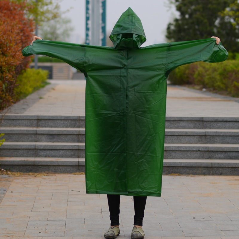 非一次性劳保工地骑行防护加厚环卫农用雨披PVC连体雨衣牛筋海胶