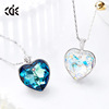 Universal fashionable necklace, crystal, Korean style, silver 925 sample, simple and elegant design, wholesale