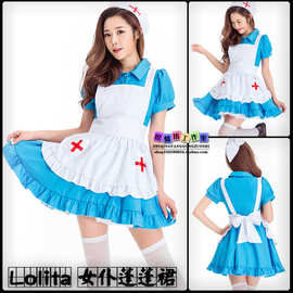 新款女仆装Lolita蝴蝶结公主服蓬蓬裙动漫cos服餐厅工作服务员女