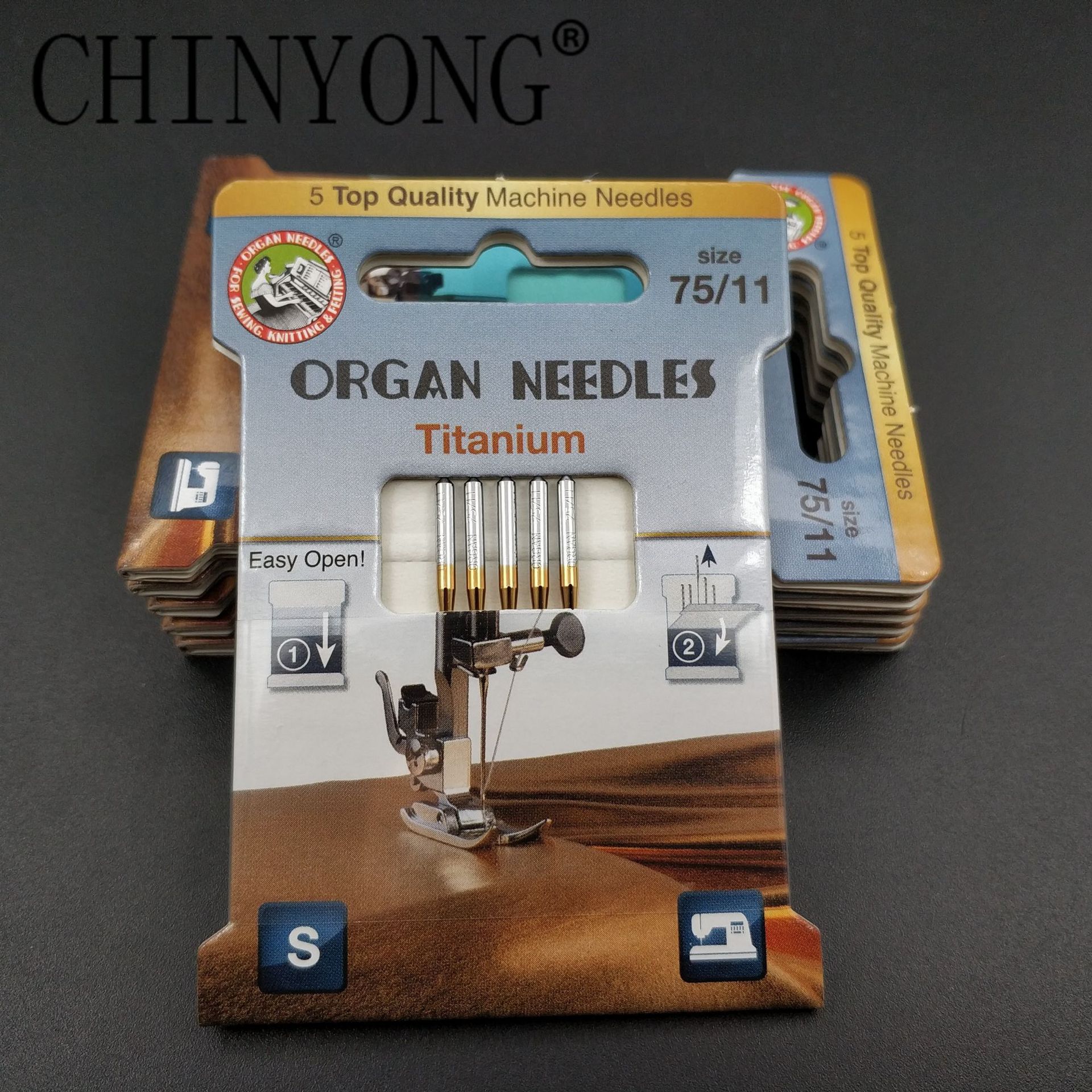ORGAN/风琴家用缝纫机针绣花镀钛金针厚重布料机针厚料机针细密针