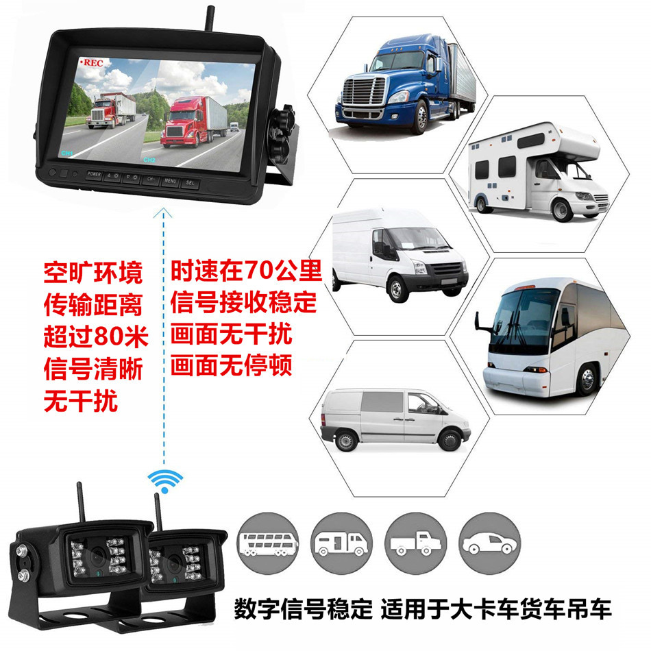 (2개) 7 인치 AHD 디지털 무선 디스플레이 AHD 카메라 안티 간섭 안정적인 전송