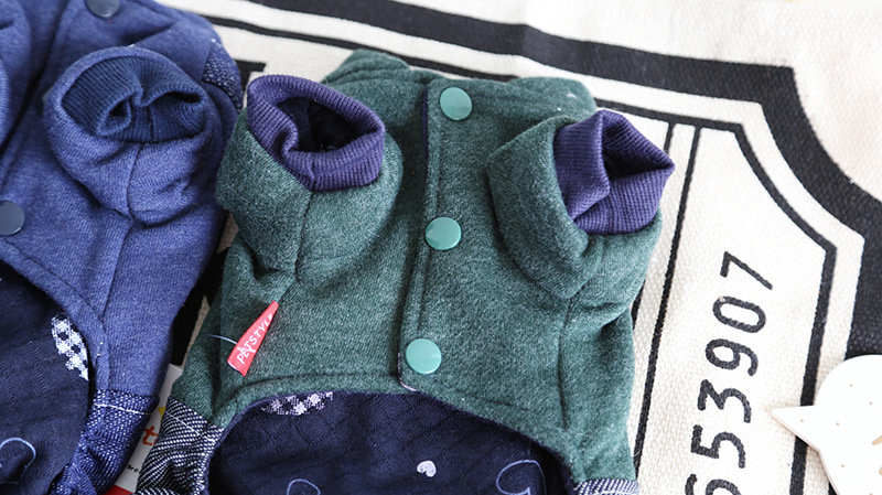 单口袋牛仔背带四脚衣