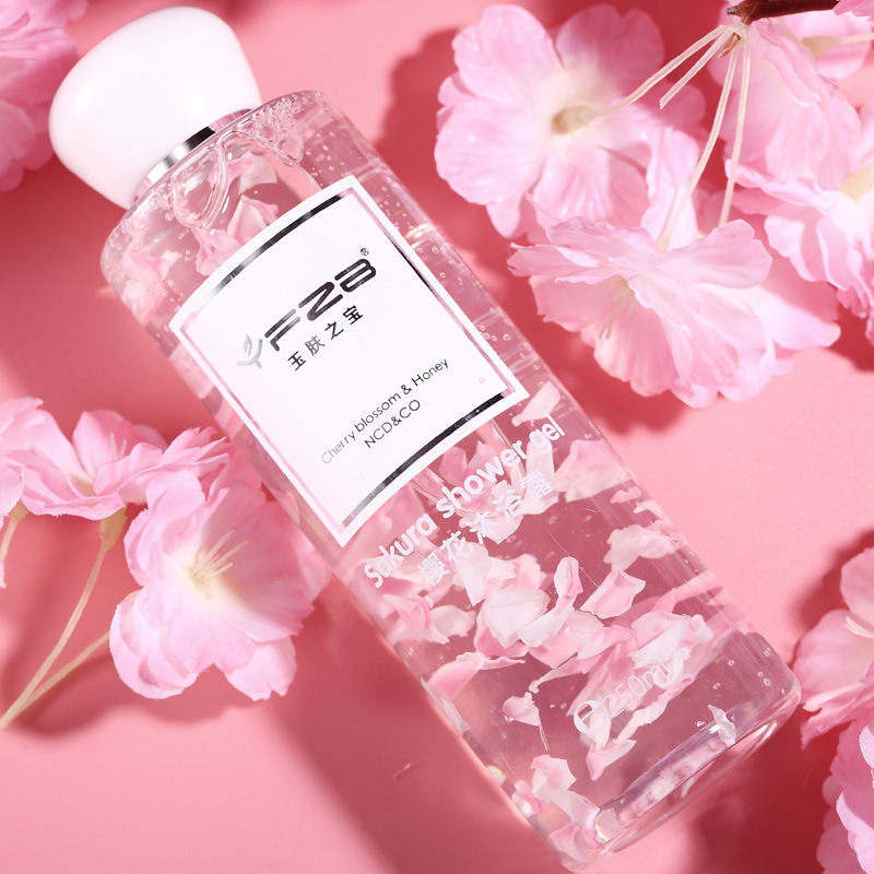 quality goods cherry blossoms Shower Gel cherry blossoms Body Wash Petal Body Soap Lasting Fragrance Moisturizing Whitening OEM