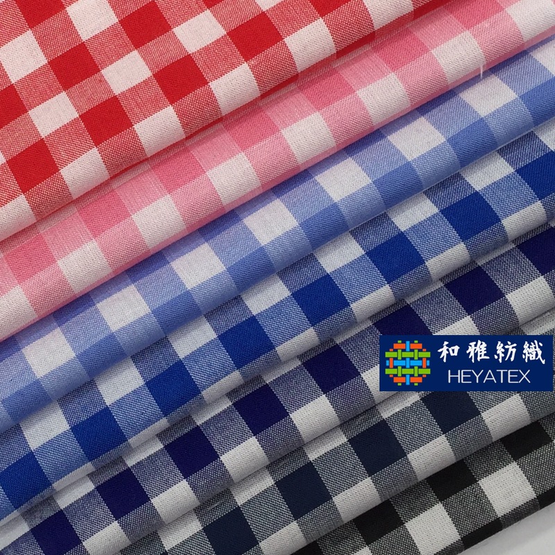 人棉色织朝阳格子布 时尚男女装衬衫连衣裙服装面料 现货H7379