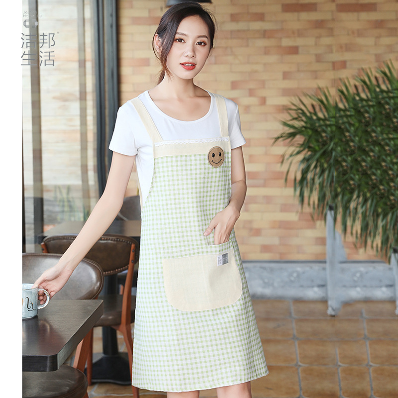 Simplicity apron Cotton and hemp Coffee shop baking bar fashion men and women coverall Customizable logo