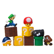 10款8代超级马里红蘑菇绿马里矮水井乌龟墙DIY手办水族造景公仔