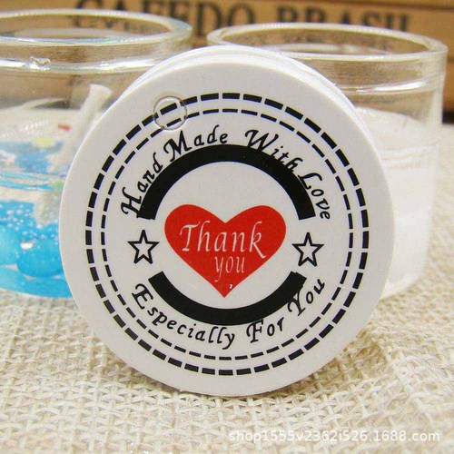 Kraft paper round flower-shaped hang tag Thank you baking tag color identification card product hand-painted business card