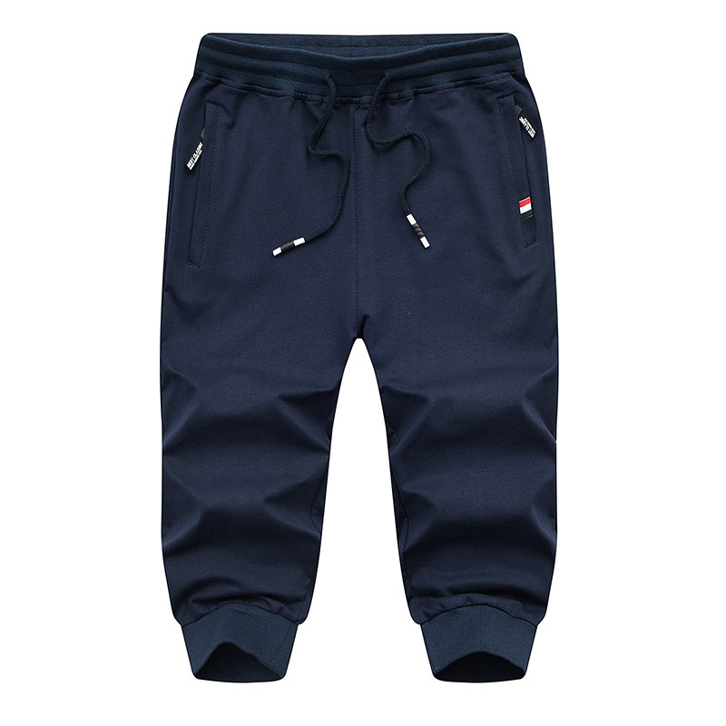Summer knitted sports pants cropped pants men and teenagers elastic breathable size casual slim pants Summer knitted sports pants cropped pants men and teenagers elastic breathable size casual slim pants