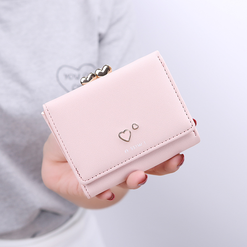 2021 New Women's Wallet Summer Fresh Style 70% off Short Heart Card Holder Fashion Versatile