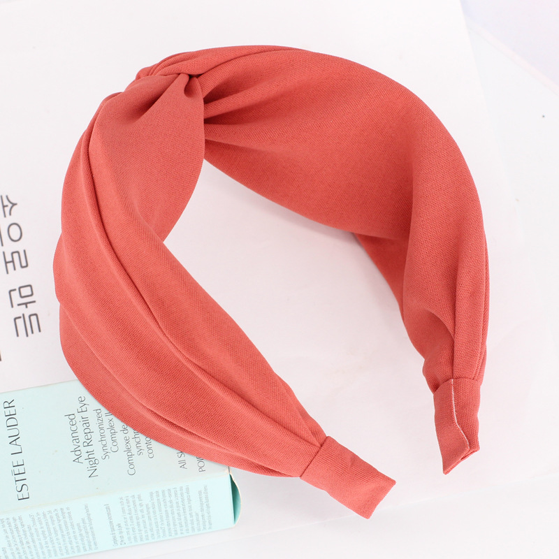 Headband Korean Simple Wide Edge Pressing Card Knotted Headband display picture 14