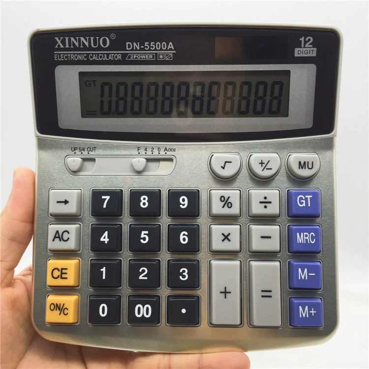 Cigna DN-5500A солнечный калькулятор, средний, 12-разрядный, настольный офисный бизнес-калькулятор
