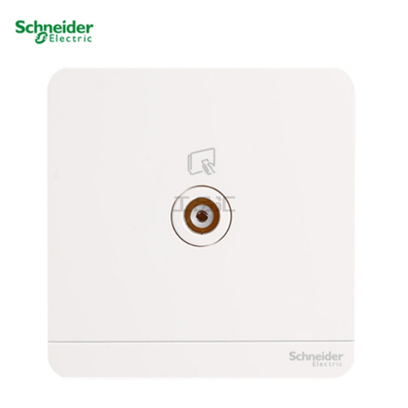 施耐德 单联75Ω 电视插座(直通贯穿连接型),镜瓷白；E8331TV_WE_