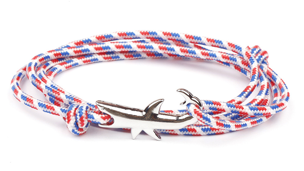 12g Weight Bracelets Classification Alloy, rope Chain Material 1 Piece Quantity Holiday, Daily, Street Occasion Alloy, rope Material Shark Pattern Men's Gender Layered Design Casual, Simple Style Style Casual Simple Style Shark Alloy Rope Layered Men's Bracelets Men's Chain Bracelets 26