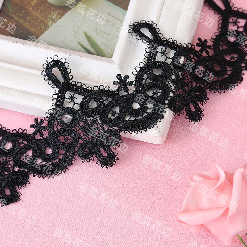 中国结水溶花边 涤纶丝电脑绣刺绣花边 蕾丝内衣婚纱礼服花边辅料