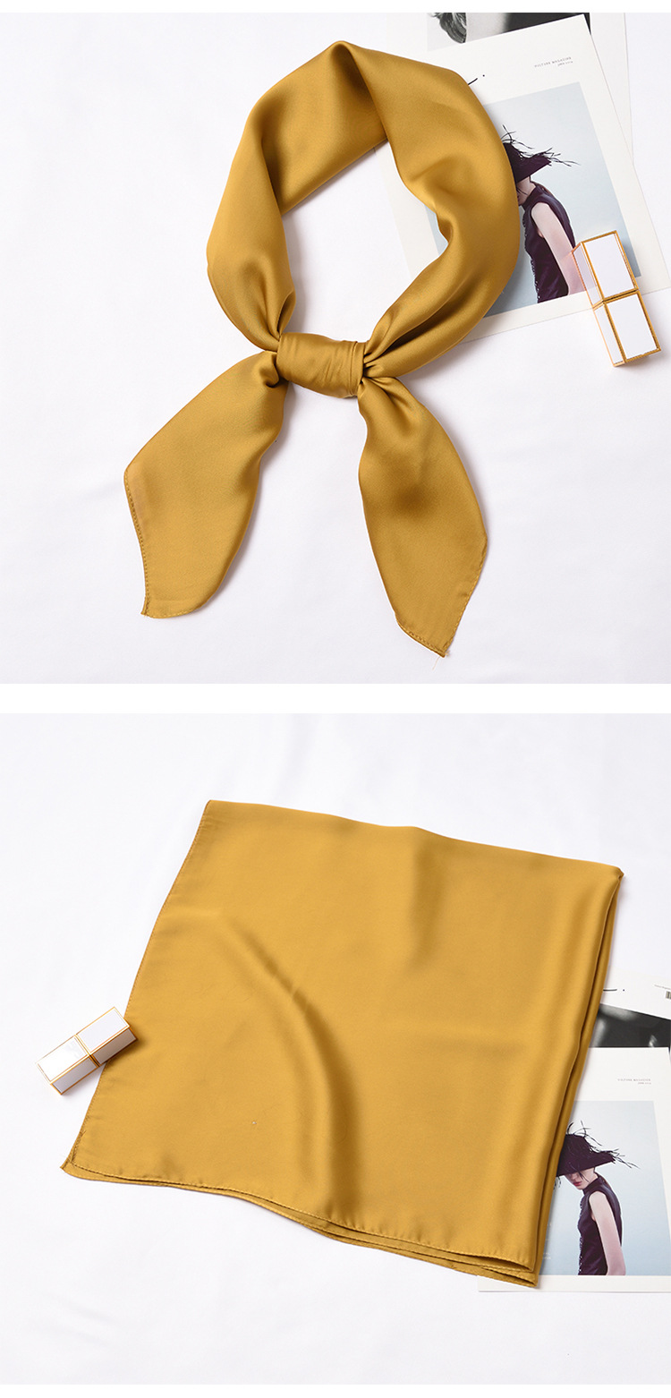 123g Weight Silk Scarf Classification Daily Occasion Satin Material Solid Color Pattern Summer, Spring, Autumn Season Women'S Gender Simple Style Style Women's Simple Style Solid Color Satin Silk Scarves 12