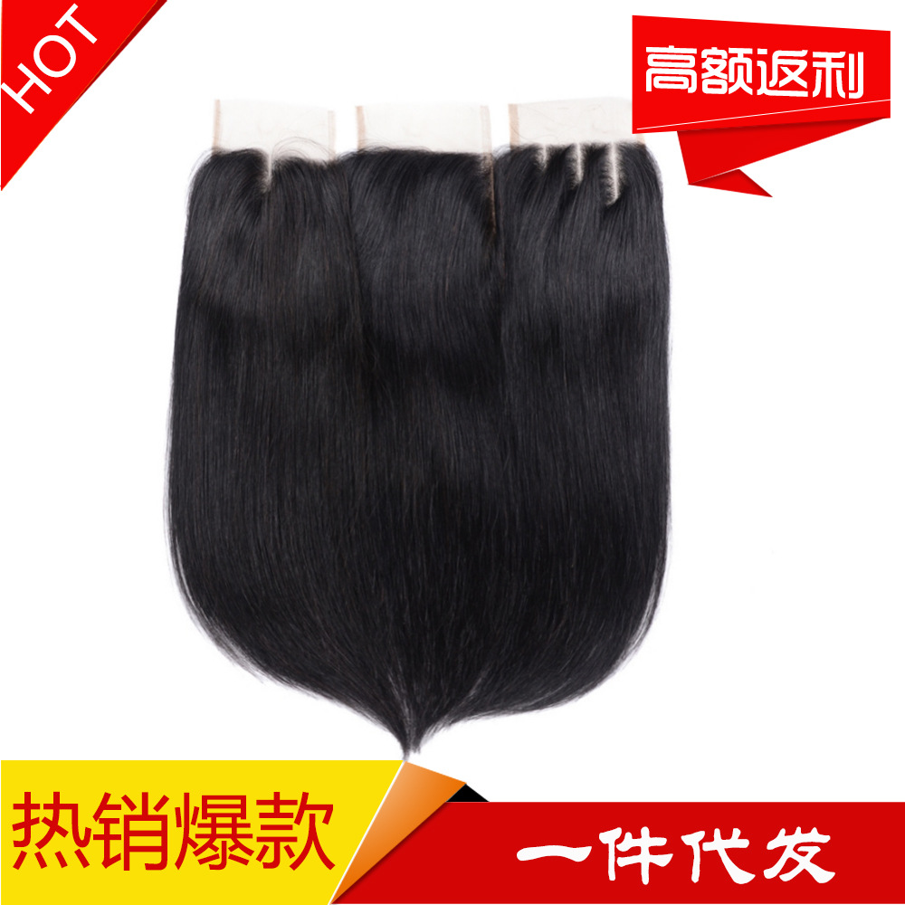 Real Hair Lace Hair Block 4X4 Straight L...