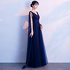 New Korean fashion banquet noble host show thin elegant evening dress