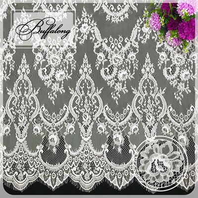 white wave Hollow Jacobs cloth Nylon yarn eyelash Lace Fabric Foreign trade Wedding dress full dress accessories