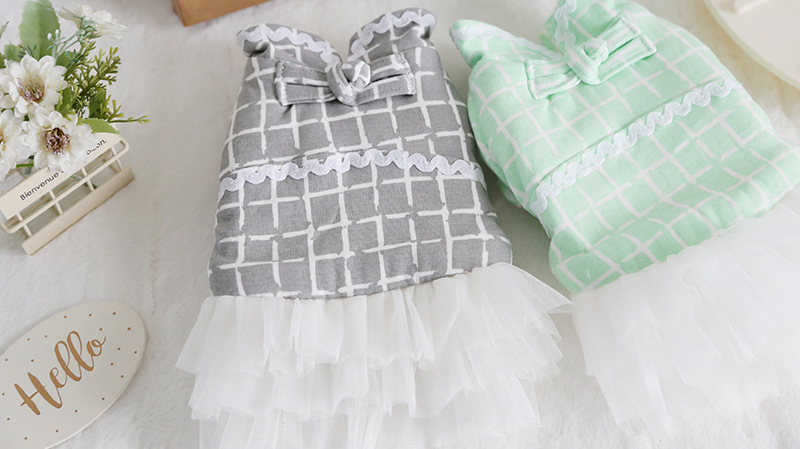 民国风格子纱纱裙