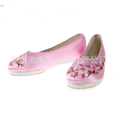 南水岸平底繡花鞋京劇越劇戲曲演出鞋古裝影視舞蹈女鞋小姐丫鬟鞋