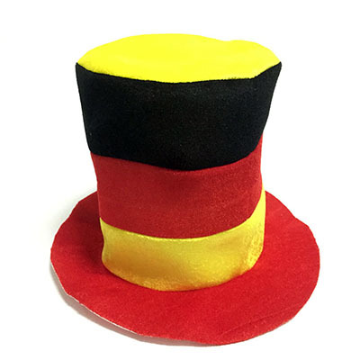 2018 Rusia Copa Mundial de productos del ventilador. Sombrero Alto Alemán. Ventilador de tres colores de sombrero alto. Sombrero de Carnaval a juego de colores
