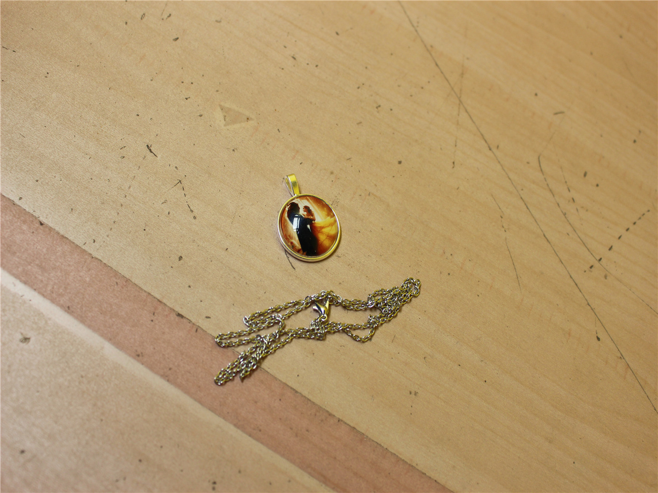 （中性）时光宝石项链 样式->#6古铜色