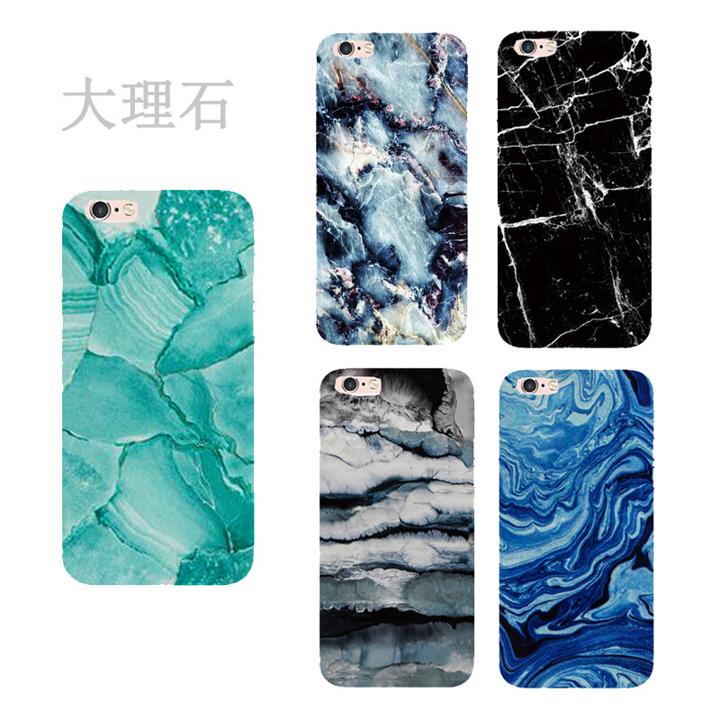 适用苹果x 彩绘保护套 iphone7 8plus大理石纹手机壳苹果6s大理石