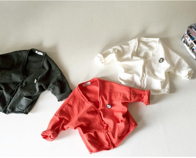 Korean children 2021 New spring Boys and girls Simplicity of Han Feng Long sleeve coat