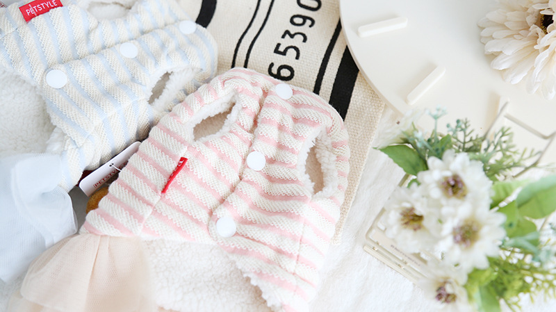 大毛球条纹纱纱裙