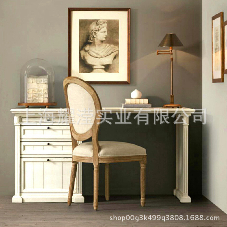 American Solid Wood Desk Furniture Study Bedroom Oak Furniture White Old Home Study Table Writing Desk