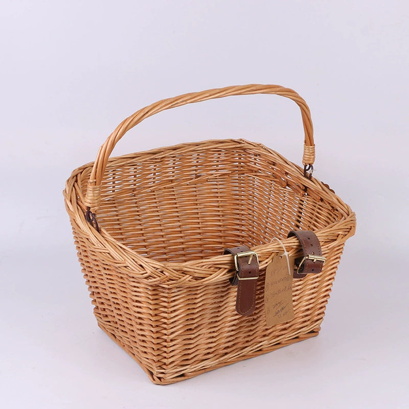 Handheld retro double-layer storage basket