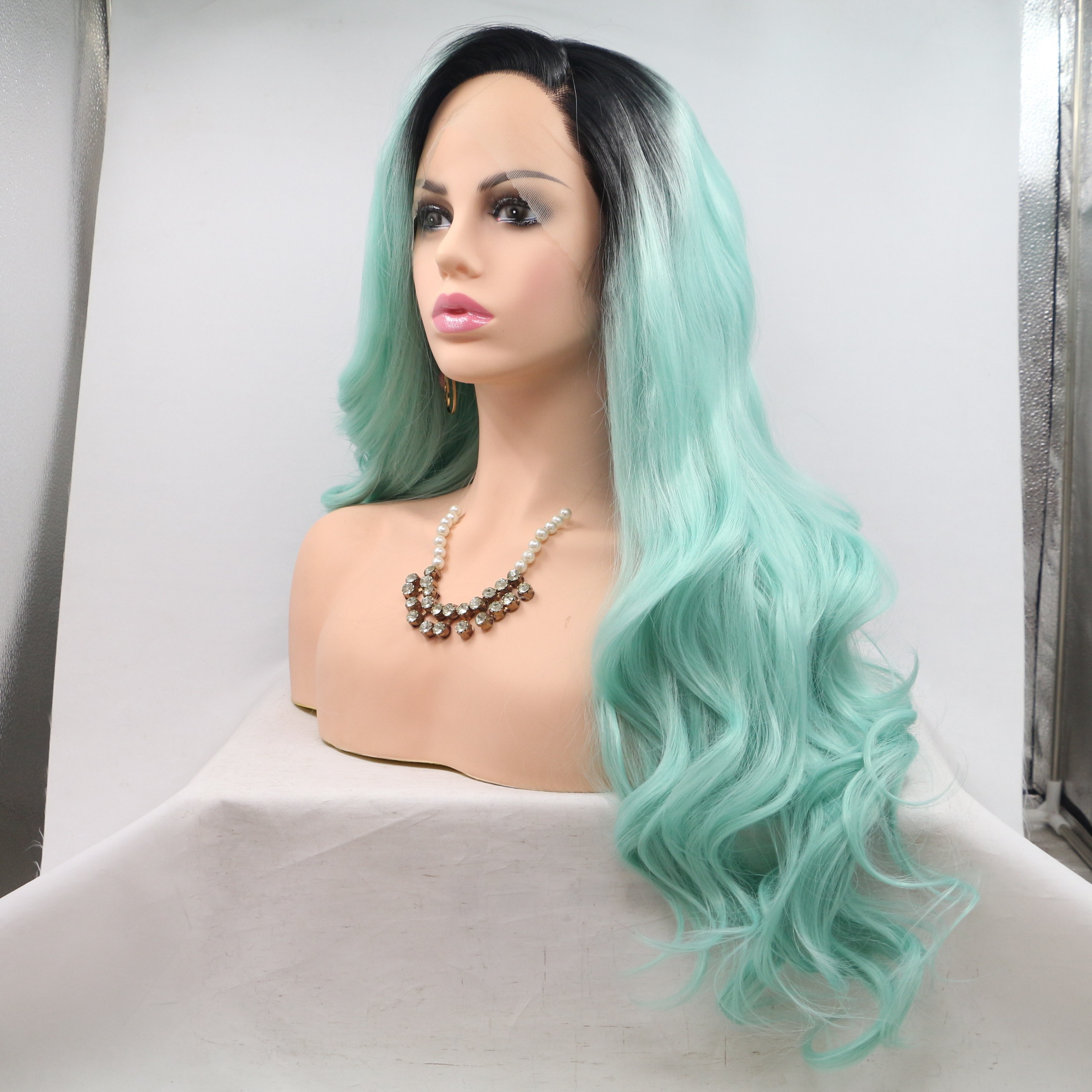 NEWLOOK PW1035 nueva moda peluca de cabello largo peluca de encaje peluca de enseñanza