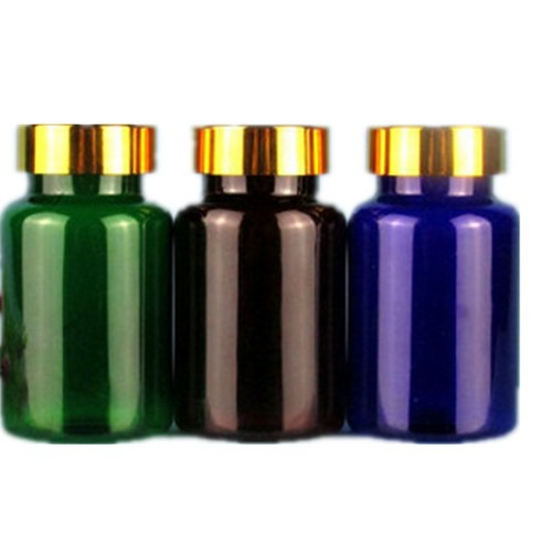 120ml capsule health product bottle PET polyester plastic packaging medicine bottle brown green blue large mouth