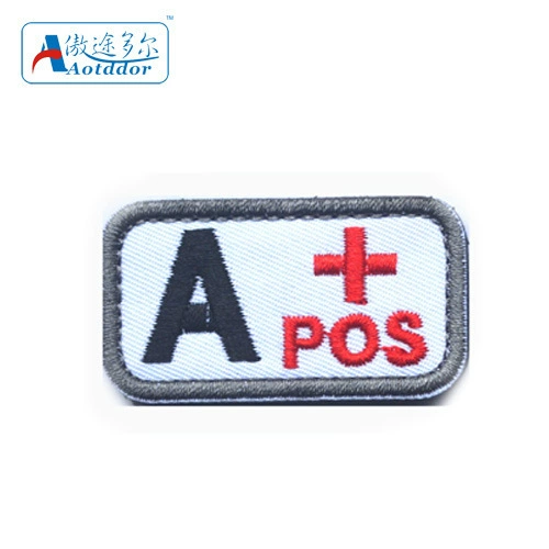 Sea Cable outdoor POS NEG Tactical Blood Type 5x2.6cm A Type B Type A Type O -embroidered Vilewood Magic Patch