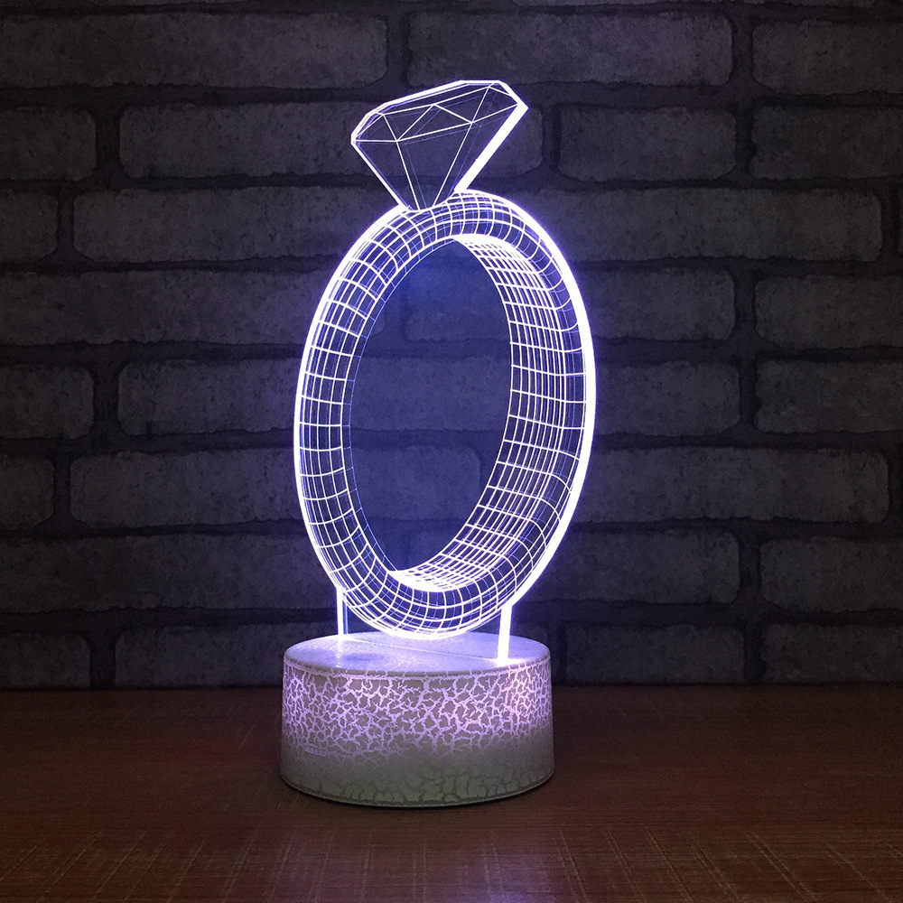 亚马逊爆款 爆裂纹3D灯小夜灯台灯