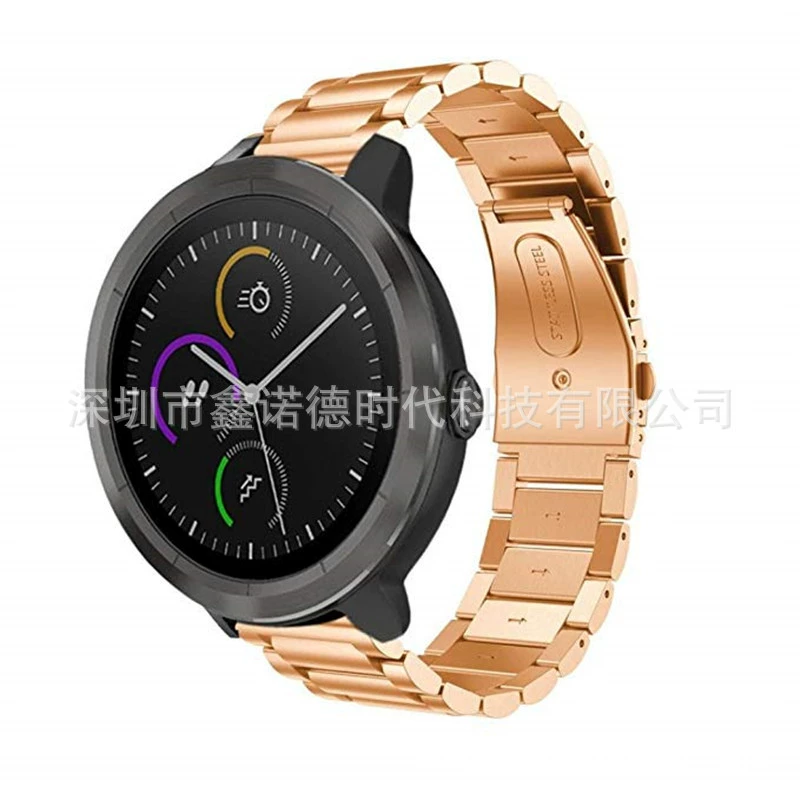 Подходящий ремень из нержавеющей стали для Garmin Jiaming vivoActive3 Three Pearl Band Trainer Sanzhu Ping Duck