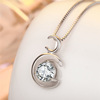 Platinum necklace, fashionable pendant, accessory, jewelry, simple and elegant design, Korean style