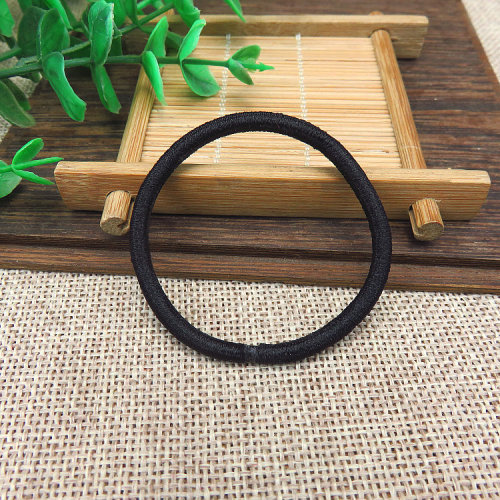 Korean Style Seamless Elastic Hair Tie Updo Hair Accessory High Elasticity Seamless Hair Ring Black Rubber Hair Band Wholesale