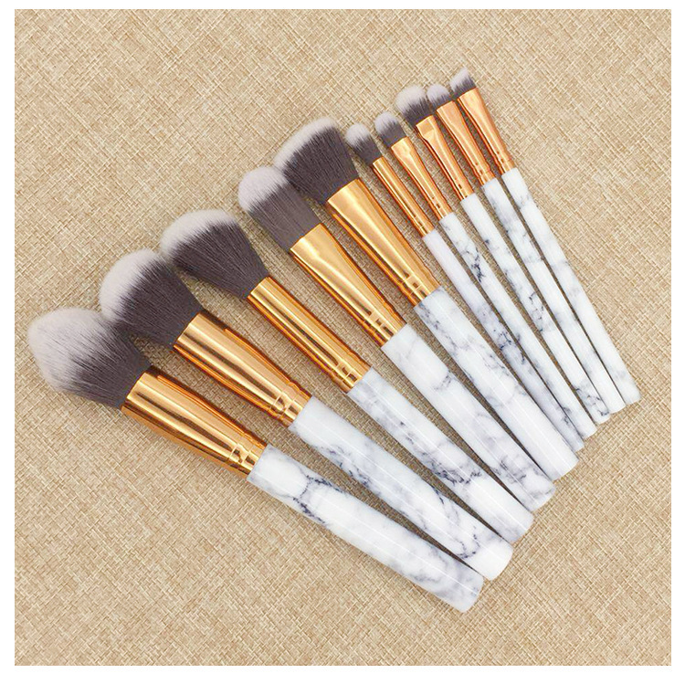 Marble Pattern Makeup Brush Set Image 1