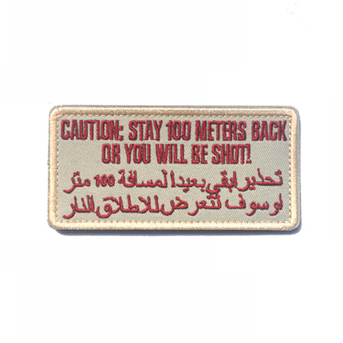 Shoot to kill within 100 meters of Taifeng. Please keep your distance from me, otherwise slap bang bang. Embroidered Velcro seal.